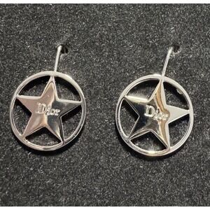 Vintage Christian Dior star earrings Silver